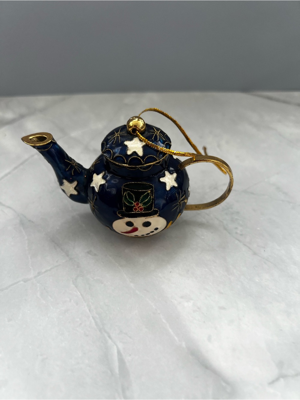 Snowman Teapot Christmas Tree Ornament